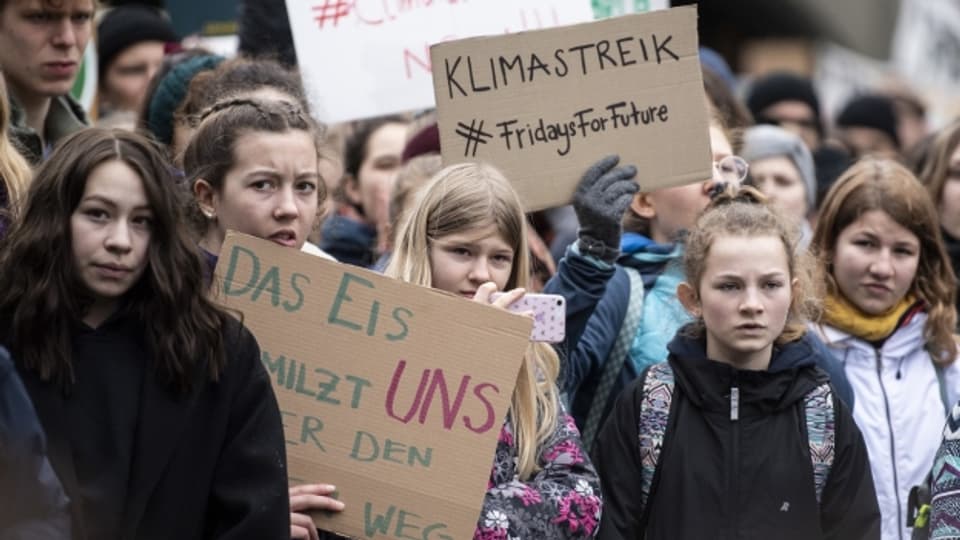 Jugendliche bei einer Demonstration gegen die Klimaerwärmung.