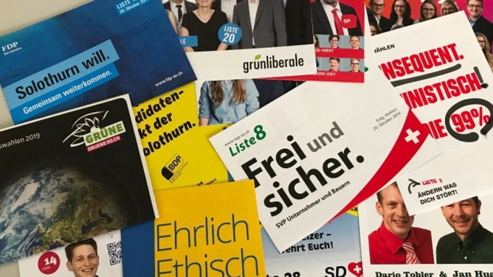 Nationalratsbroschüren für die Solothurner Kandidierenden.