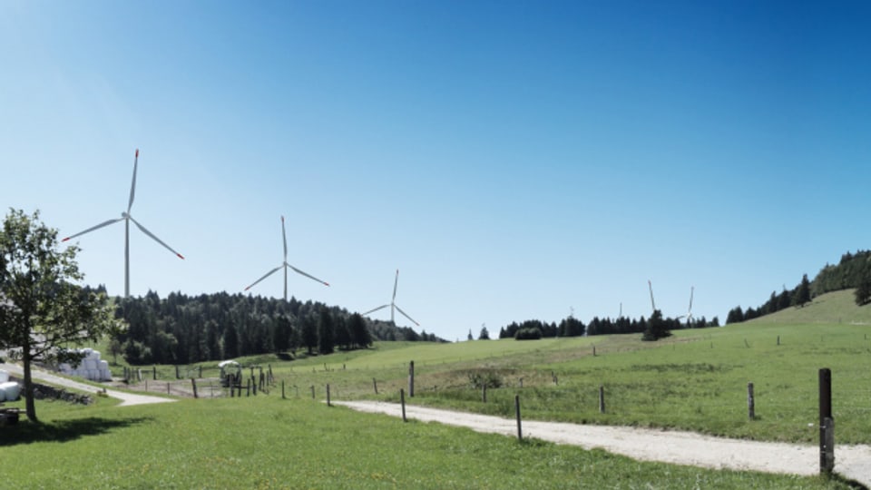 So könnte der Windpark auf dem Grenchenberg aussehen.