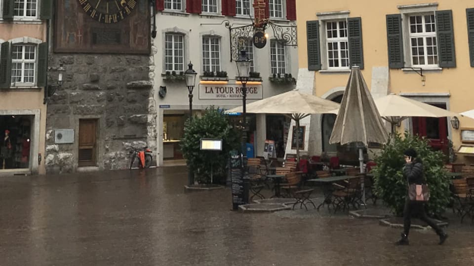 Leere Gassen während des Lockdowns in Solothurn