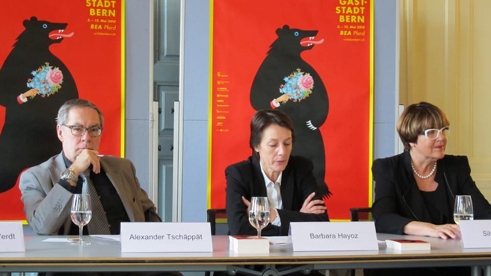 Bern an der BEA: Stadtpräsident Alexander Tschäpätt, Vereinspräsidentin Barbara Hayoz und Projektleiterin Silvia Müller