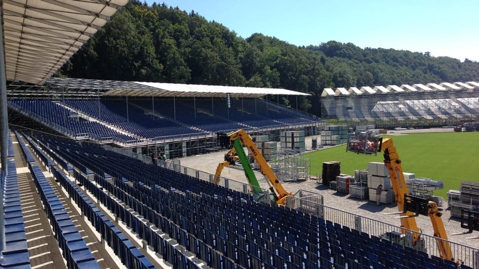 Zwischen Burgdorf und Kirchberg wird derzeit das grösste Stadion der Schweiz gebaut.