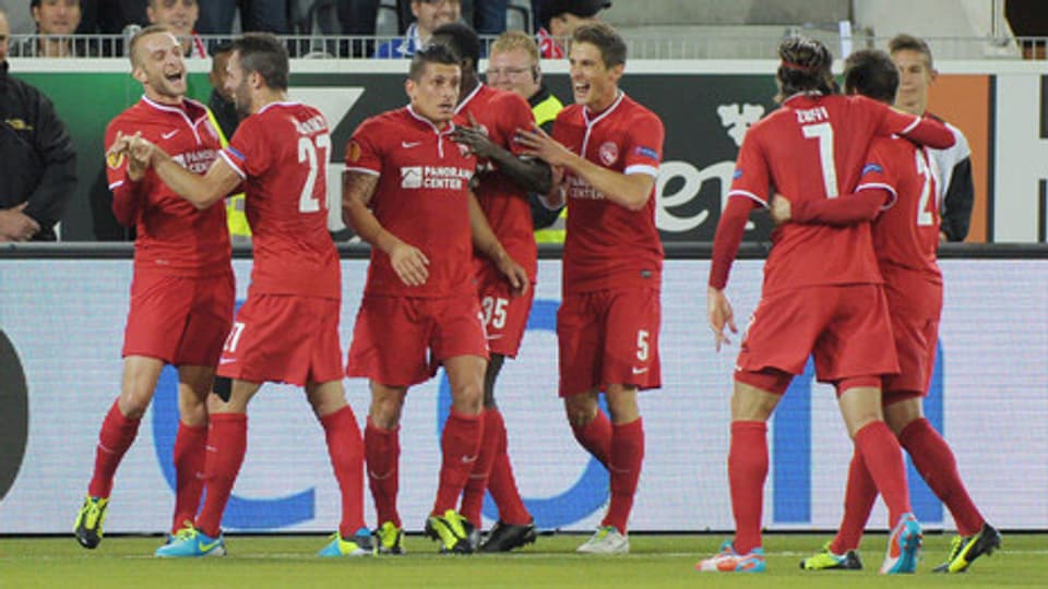 FC Thun jubelt über den 1 zu 0-Sieg über Rapid Wien