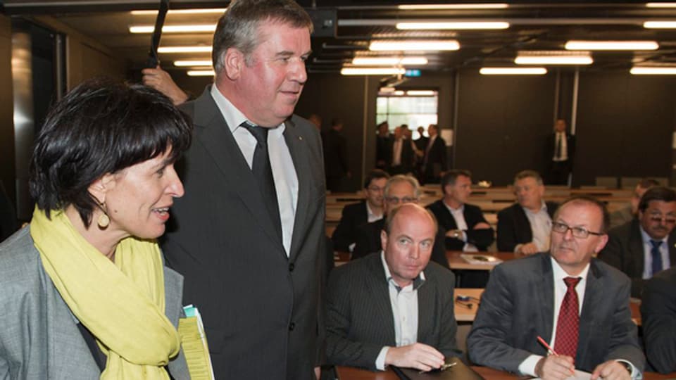 Da war die Welt für Michel Rothen noch in Ordnung: Mai 2012 mit Bundesrätin Doris Leuthard.