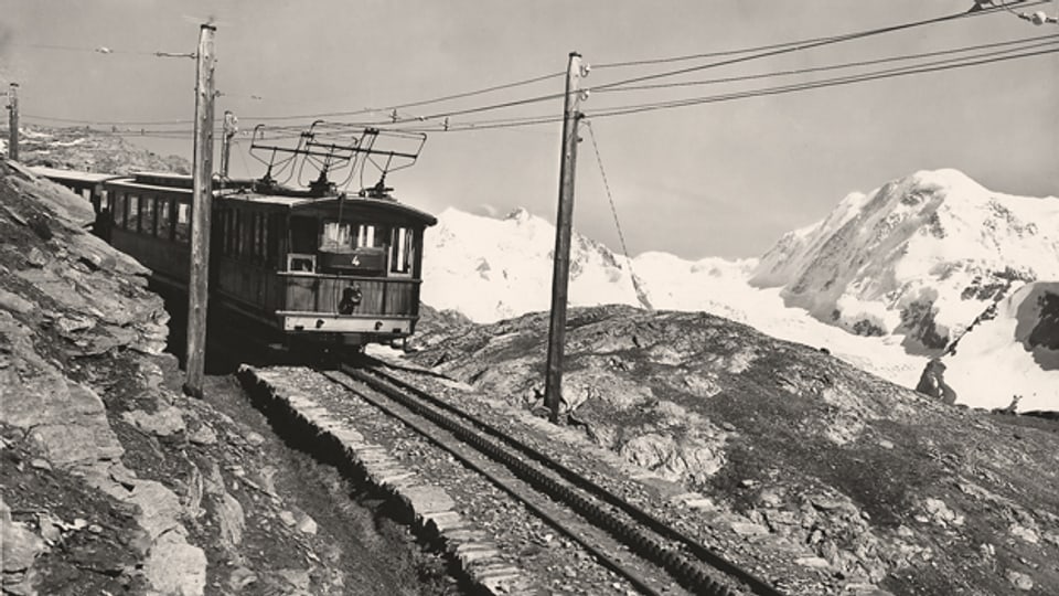 Die Gornergratbahn, 1898 die erste Hochgebirgsbahn Europas.