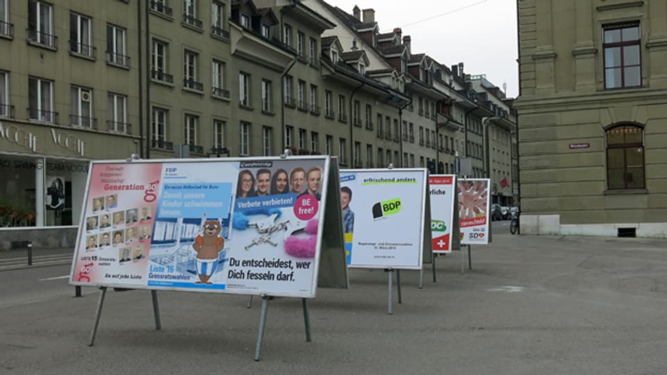 Wahlkampf in der Stadt Bern für die Wahlen im Kanton.