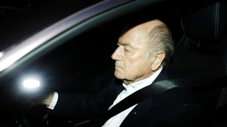 FIFA-Präsident Sepp Blatter im Auto.