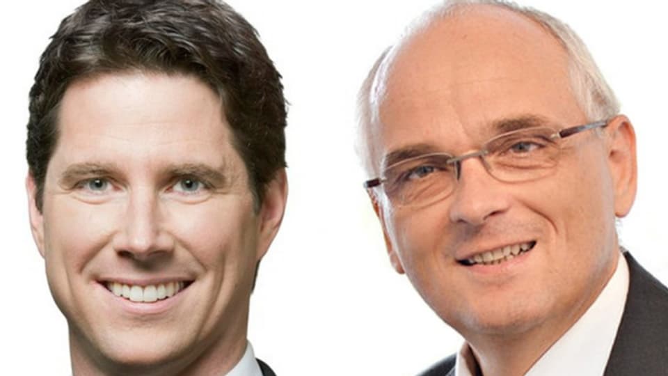 Lars Guggisberg (l.) und Pierre Alain Schnegg wollen für die SVP in die Berner Kantonsregierung.