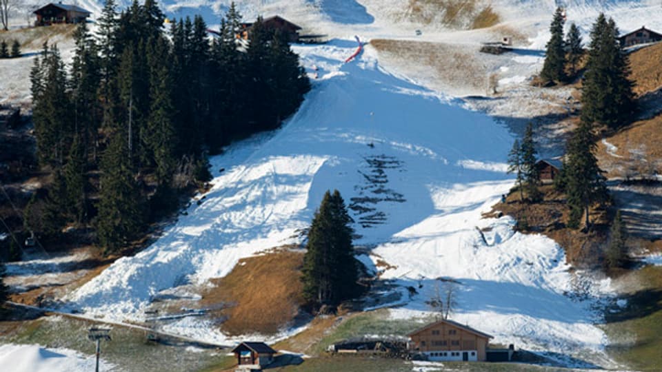 Der Zielhang in Adelboden am 1. Januar 2016