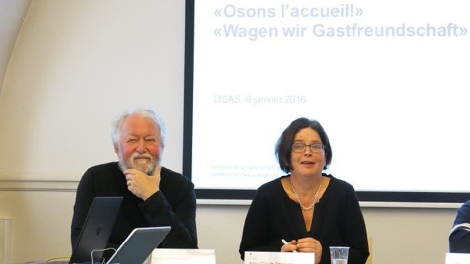 Staatsrätin Anne-Claude Demierre (SP) und ihr ehemaliger Kollege Pascal Corminboeuf (bis 2011, parteilos).