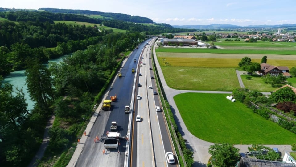 Die für 2016 geplante Teiletappe der Gesamtsanierung der A6 umfasst den Abschnitt von Niederwichtrach bis Kiesen.