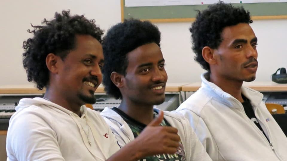 Eritreer an der Chorprobe für das Projekt «Musik ohne Grenzen»
