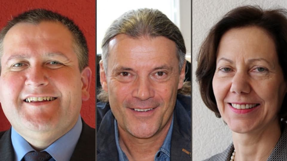 Nicolas Voide, Oskar Freysinger, Sigrid Fischer-Willa. wollen in den Walliser Staatsrat.