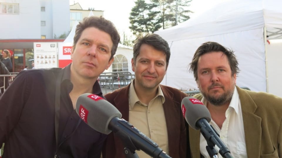 Die Gebirgspoeten Achim Parterre, Rolf Hermann und Matto Kämpf (von links).