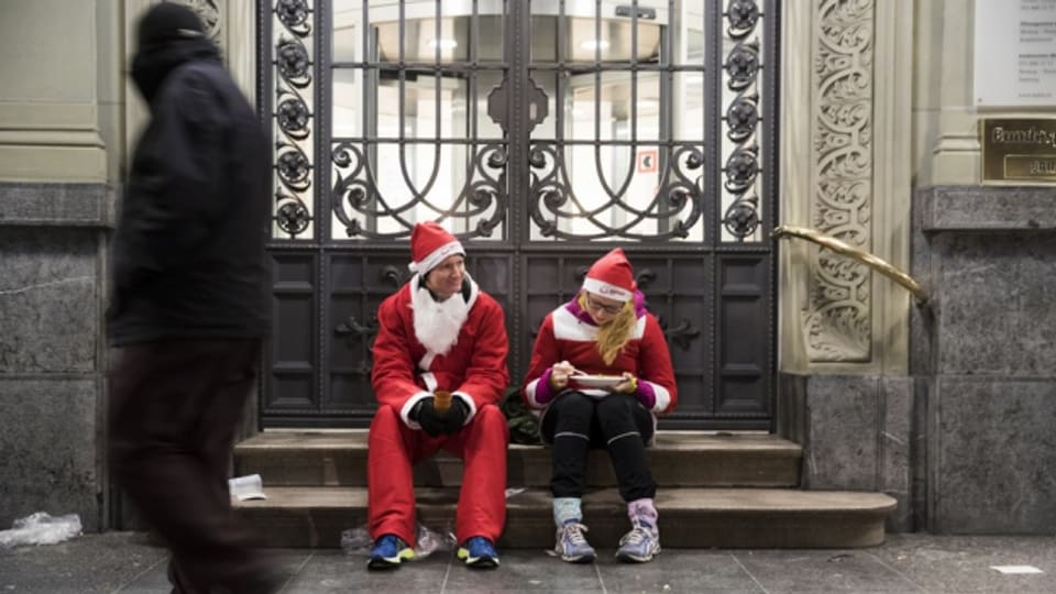 Santa Run in Bern 2017: Könnte vielleicht nun auch an Weihnachten selbst passieren.