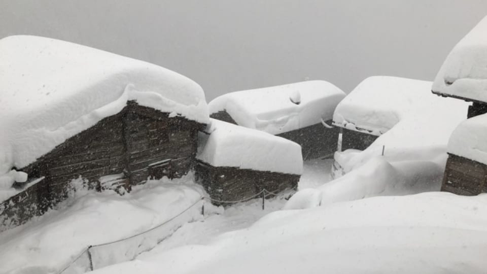 Grosse Schneemassen in der Region Zermatt.