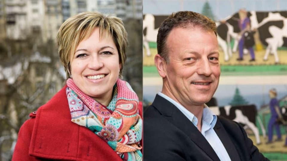 Valérie Piller (SP) und Didier Castella (FDP) treten am 25. März im zweiten Wahlgang an.