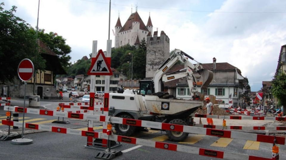  Baustelle Berntorplatz in Thun - ein wichtiger Zugang zu der unteren Altstadt von Thun.