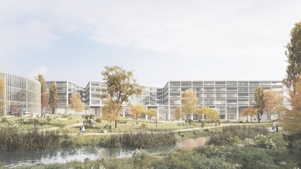 Der offengelegte Stadtbach wird das neue Campus-Gelände prägen.