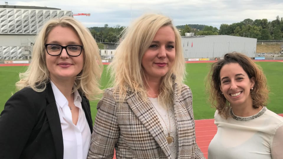 Drei der sechs Frauen, die seit Herbst 2019 den Vorstand des FC Fribourg bilden.