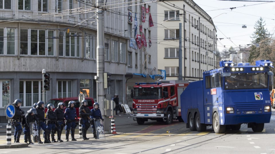 Am Tag der Räumung in der Effingerstrasse in Bern.