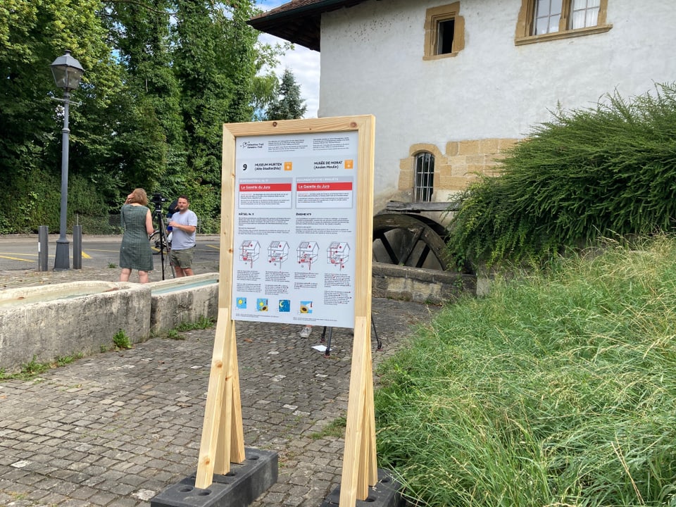 Ein Posten des Nachhaltigkeits-Trails ist bei der alten Mühle Murten.