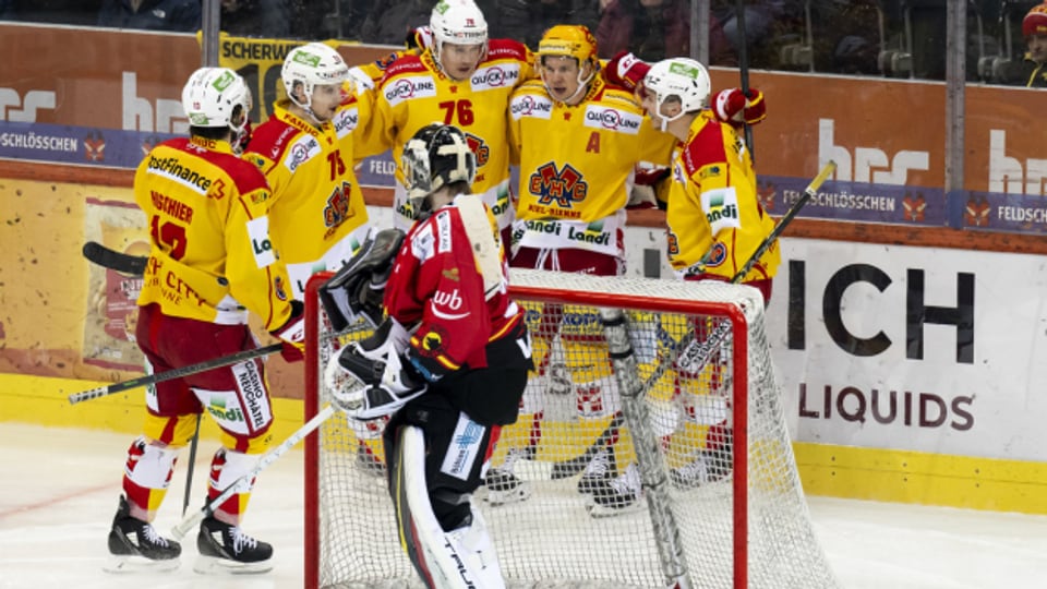 Weiter in der Sendung: Die Bieler hatten viel zu jubeln – so auch nach dem 2:2.