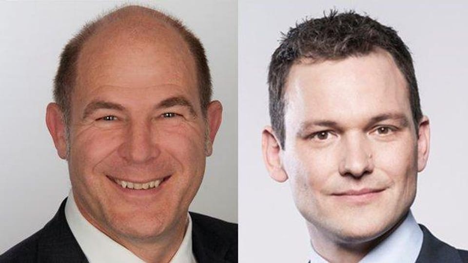 Regierungskandidaten Anton Lauber (l.) und Thomy Jourdan.