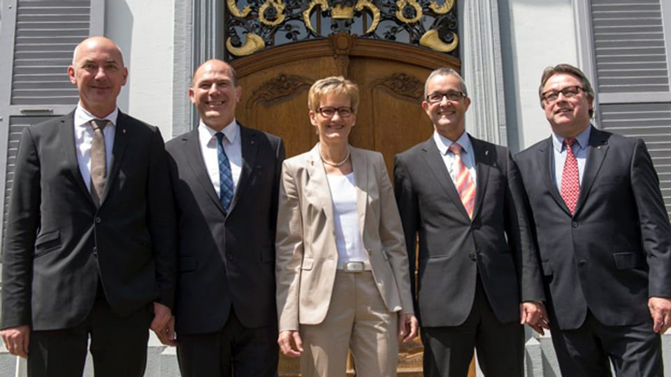 BL Regierung bis 2015: Reber, Lauber, Pegoraro, Weber, Wüthrich.