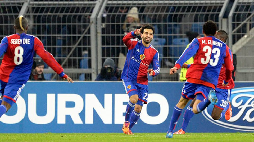 Goalschütze Mohamed Salah feiert seinen Treffer zum 1:0.