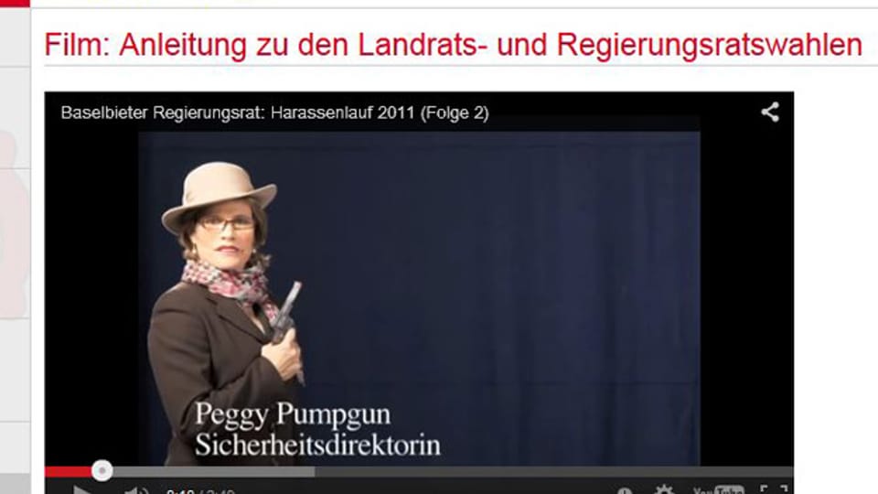Parodie mit «Peggy Pumpgun» dank Youtube auf offizieller BL-Seite abspielbar.