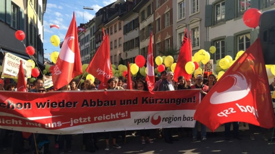 Gewerkschaften demonstrieren in Liestal
