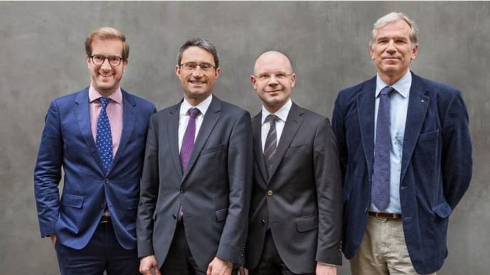 Bürgerliche Kandidaten: Conradin Cramer, Lukas Engelberger, Baschi Dürr und Lorenz Nägelin (von links).