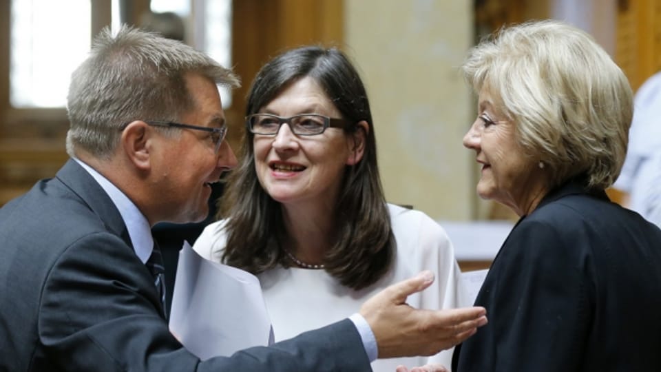 Politisieren beide gern im Nationalrat: Silvia Schenker (M.) und ihre baselbieter Parteikollegin Susanne Leutenegger-Oberholzer.