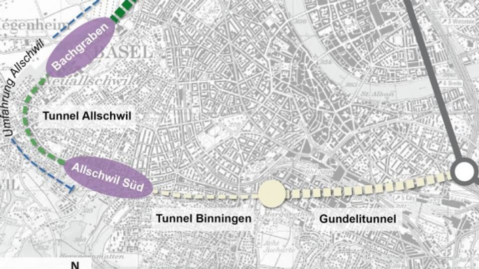 Der Tunnel unter dem Gundeli wird morgen im Grossen Rat diskutiert