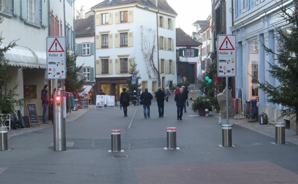 Die erste Polleranlage steht beim Spalenberg in Basel