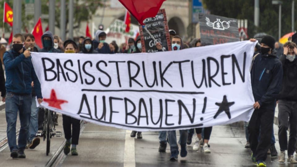 Illegale Demonstration in Basel.