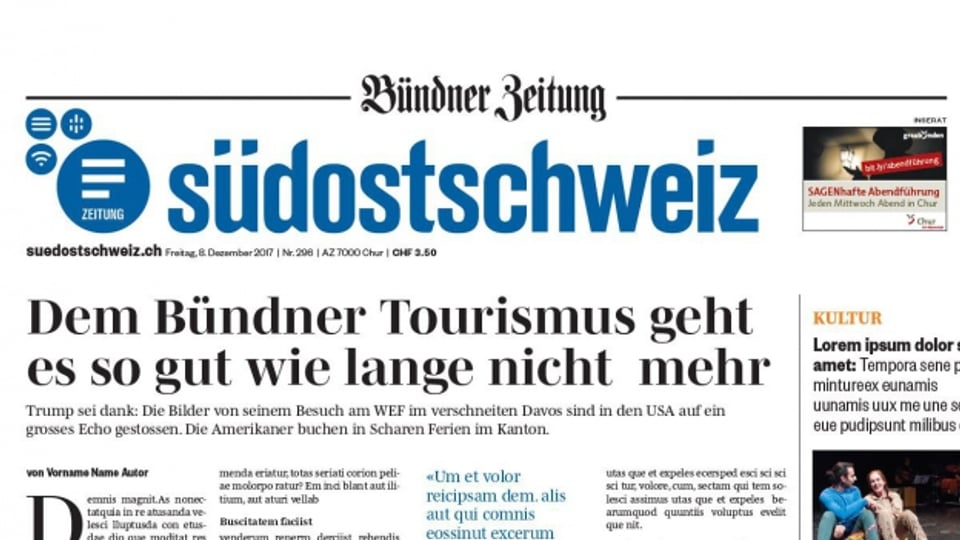 Das Bündner Tagblatt und die Südostschweiz erhalten eine gemeinsame Redaktion.