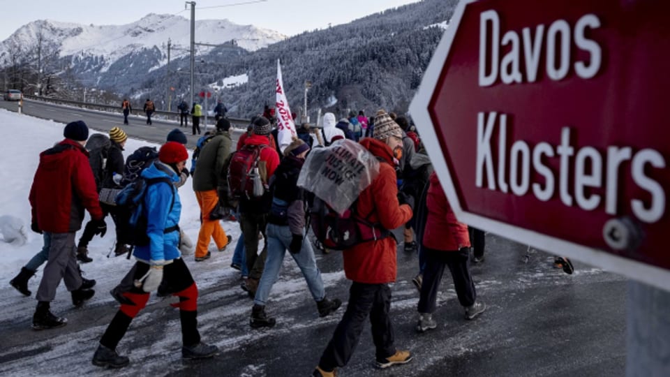 Die Klimawanderer trafen verspätet in Davos ein