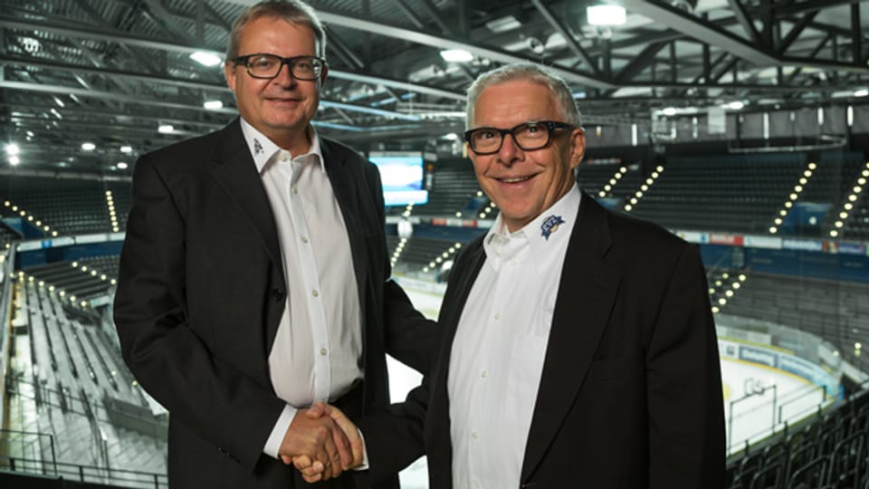 EVZ Präsident Roland Stärkle und Donator Hans-Peter Strebel