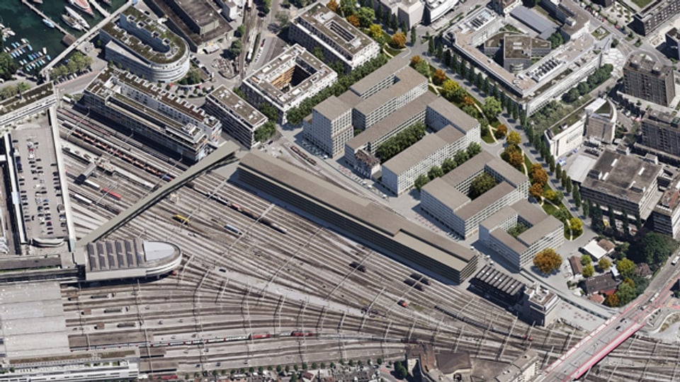 Hinter dem Bahnhof Luzern soll ein neues Quartier entstehen