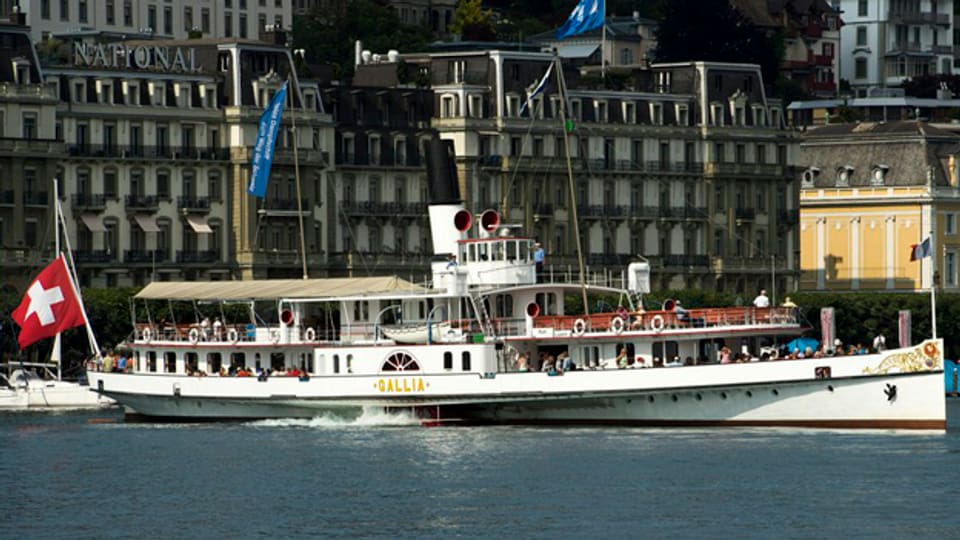 Das Dampfschiff Gallia auf seiner 100-Jahr-Jubiläumsfahrt 2013 in Luzern.