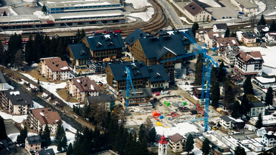 Die Baustelle des Luxusferienresorts in Andermatt.