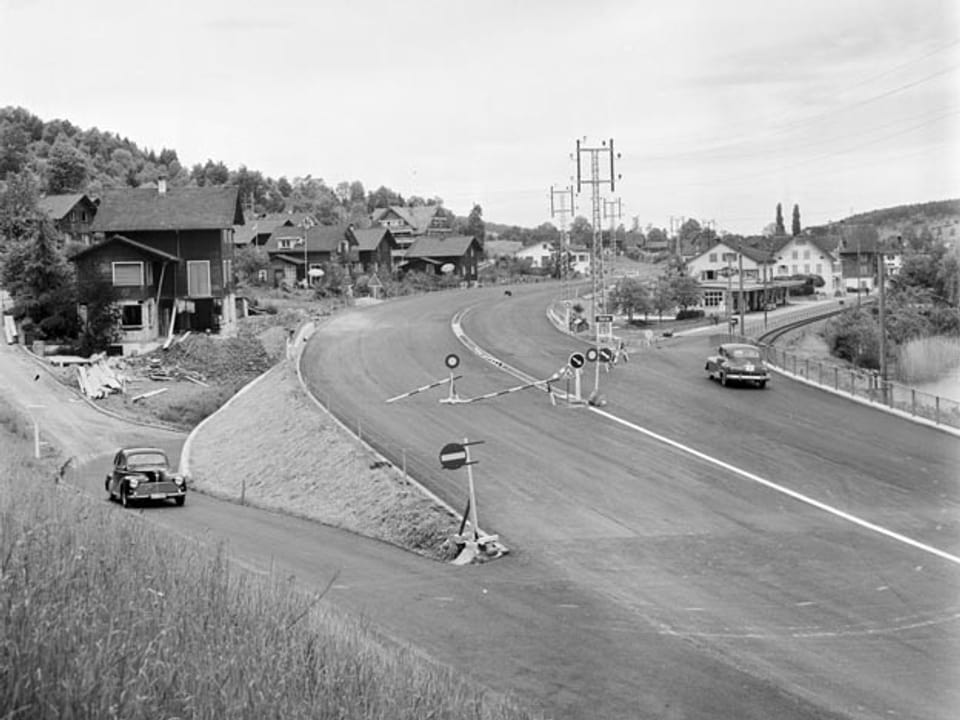So sah die erste Schweizer Autobahn zum Zeitpunkt der Eröffnung aus.