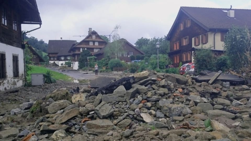 Zerstörung in Dierikon: Die kleine Gemeinde im Kanton Luzern wurde besonders stark von den Unwettern getroffen.