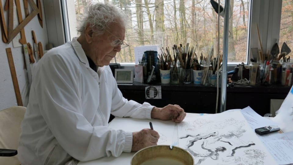 Der Luzerner Künstler Hans Erni starb am 21. März 2015 - ein Monat nach seinem 106. Geburtstag.