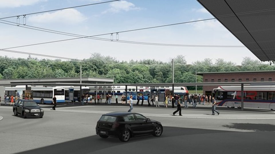 So könnte der künftige Busbahnhof Ebikon aussehen.
