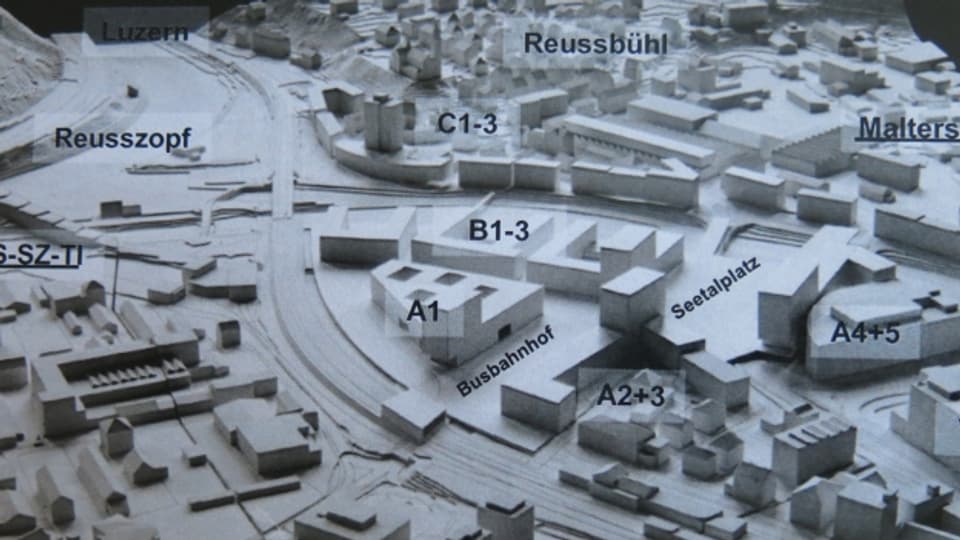 Die Pläne am Seetalplatz im Modell.