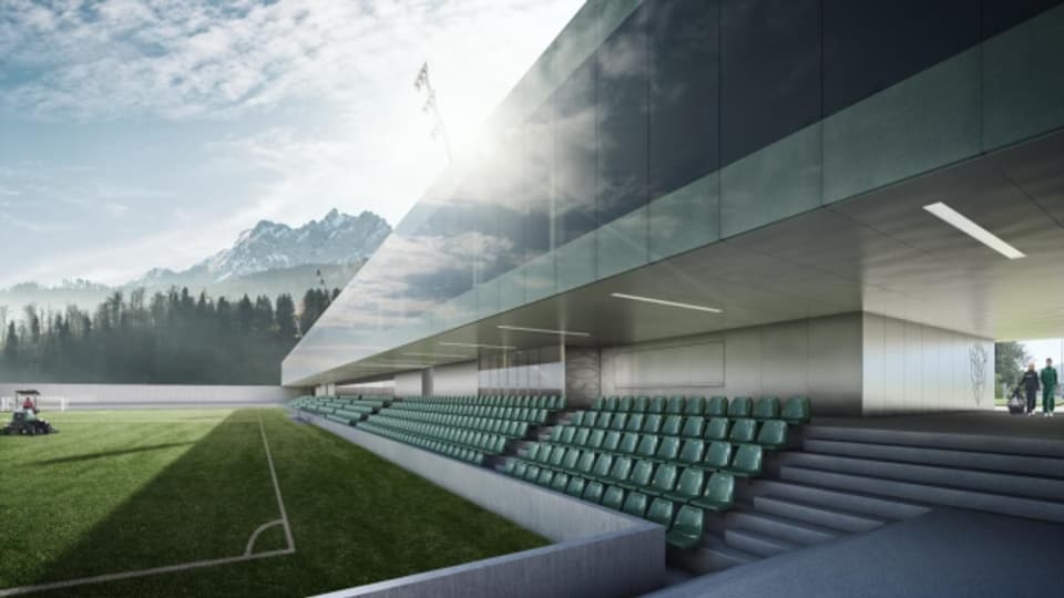 Modell des neuen Krienser Sportzentrums.