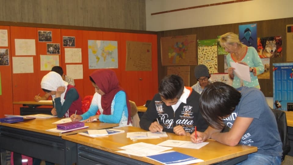 Im Schulhaus Schädrüti in Luzern werden junge Flüchtlinge unterrichtet.